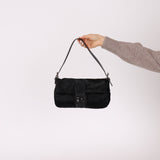 Fendi Leather Trimmed Ponyhair Baguette