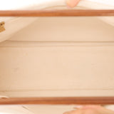 Rare Chanel 2003 White Caviar Wood Top Handle Tote