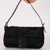Fendi Leather Trimmed Ponyhair Baguette