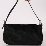 Fendi Leather Trimmed Ponyhair Baguette