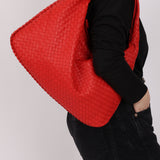Bottega Veneta Intrecciato Red Hobo w/ Mirror