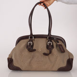 Prada Canapa Logo Jacquard Canvas Doctor Bag