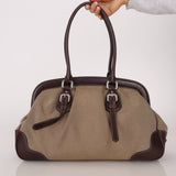 Prada Canapa Logo Jacquard Canvas Doctor Bag