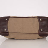 Prada Canapa Logo Jacquard Canvas Doctor Bag