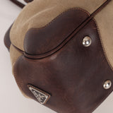 Prada Canapa Logo Jacquard Canvas Doctor Bag