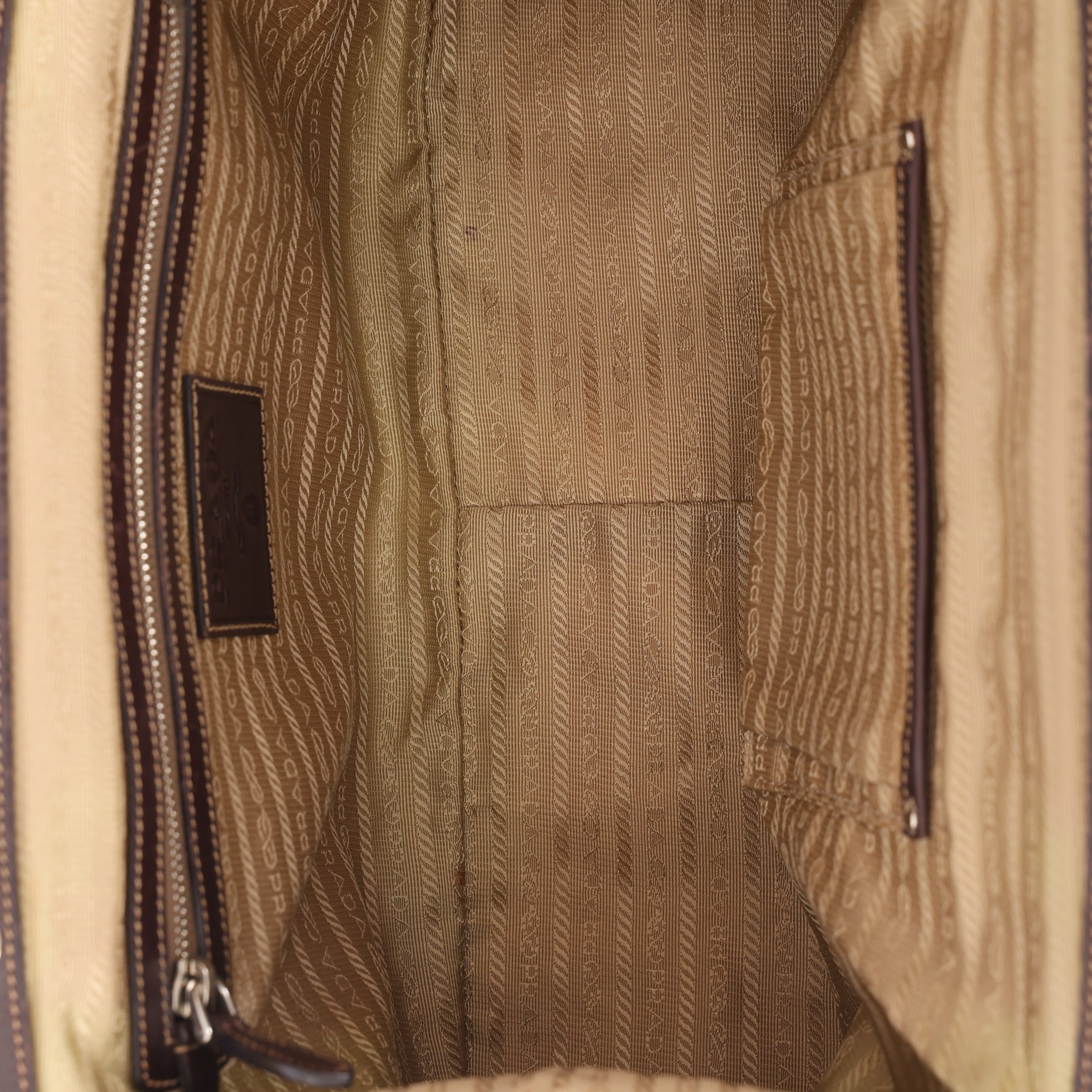 Prada Canapa Logo Jacquard Canvas Doctor Bag