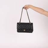Chanel 2008 Classic Caviar Medium Double Flap Bag 24K GP