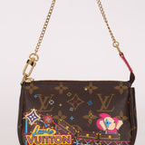 Louis Vuitton Monogram Christmas Animation Roller Coaster Mini Chain Pochette