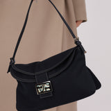 Fendi Marble Navy Canvas Baguette