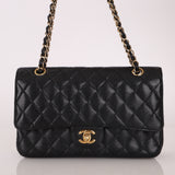 Chanel 2008 Classic Caviar Medium Double Flap Bag 24K GP