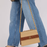 Chanel 1989 Lambskin Two-Tone Trapezoid Single Flap w/ Cardholder