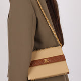 Chanel 1989 Lambskin Two-Tone Trapezoid Single Flap w/ Cardholder