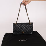 Chanel 2008 Classic Caviar Medium Double Flap Bag 24K GP
