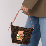 Rare Fendi Zucca Crystal Orchid Bucket Bag