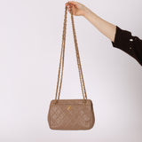 Chanel 1996 Caviar Turnlock Mini Zip 24K GP Chain Tote