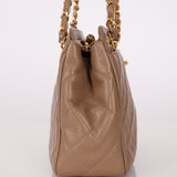 Chanel 1996 Caviar Turnlock Mini Zip 24K GP Chain Tote