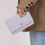 Chanel 21K Lavender Caviar Wallet on Chain