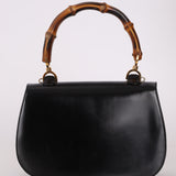 Gucci Boxcalf Bamboo Turnlock Medium Top Handle with Strap