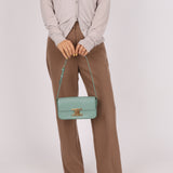 Celine Sea Foam Box Shiny Calfskin Claude Shoulder Bag