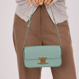Celine Sea Foam Box Shiny Calfskin Claude Shoulder Bag