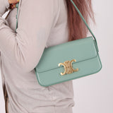 Celine Sea Foam Box Shiny Calfskin Claude Shoulder Bag