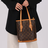 Louis Vuitton Monogram Bucket Bag with Louis Vuitton Mini Pouch