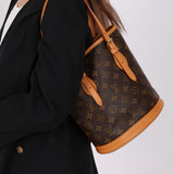 Louis Vuitton Monogram Bucket Bag with Louis Vuitton Mini Pouch