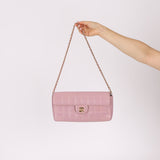 Chanel 2002 Lilac Lambskin Chocolate Bar East West Flap 24K GP
