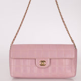 Chanel 2002 Lilac Lambskin Chocolate Bar East West Flap 24K GP