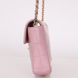 Chanel 2002 Lilac Lambskin Chocolate Bar East West Flap 24K GP
