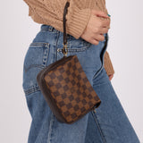 Louis Vuitton Damier Ebene Trousse Make Up Bag Pochette