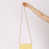Chanel 2020 Butter Yellow Denim Coco Wallet On Chain