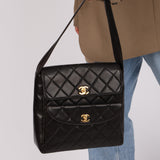Extremely Rare Chanel 1996 Lambskin Double Turnlock Shoulder Bag