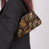 Ultra-Rare Vintage Fendi Zucca Sequin Snakeskin Baguette