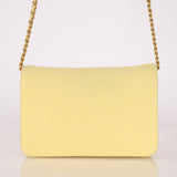 Chanel 2020 Butter Yellow Denim Coco Wallet On Chain
