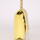 Chanel 2020 Butter Yellow Denim Coco Wallet On Chain