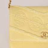 Chanel 2020 Butter Yellow Denim Coco Wallet On Chain