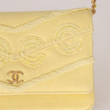 Chanel 2020 Butter Yellow Denim Coco Wallet On Chain