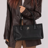 Chanel 2014 Caviar Black Cerf Executive East West Small Tote
