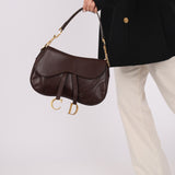 Dior 2001 Chocolate Calfskin Double Saddle Bag