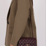Ultra-Rare Chanel 2024 Bordeaux Lambskin Mini Rectangular Rose Gold Hardware Flap Bag