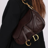 Dior 2001 Chocolate Calfskin Double Saddle Bag