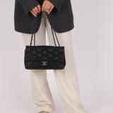 Limited Edition Chanel 2014 Calfskin CC Stitched Medium Single Flap