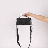 Fendi Zucca Black Soft Trunk Baguette with Strap