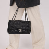 Limited Edition Chanel 2014 Calfskin CC Stitched Medium Single Flap