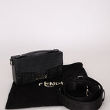 Fendi Zucca Black Soft Trunk Baguette with Strap