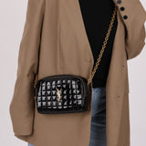 Saint Laurent Mini Cassandre Black Patent Camera Bag Crossbody