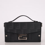 Fendi Zucca Black Soft Trunk Baguette with Strap