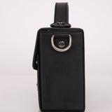 Fendi Zucca Black Soft Trunk Baguette with Strap