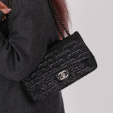 Limited Edition Chanel 2014 Calfskin CC Stitched Medium Single Flap